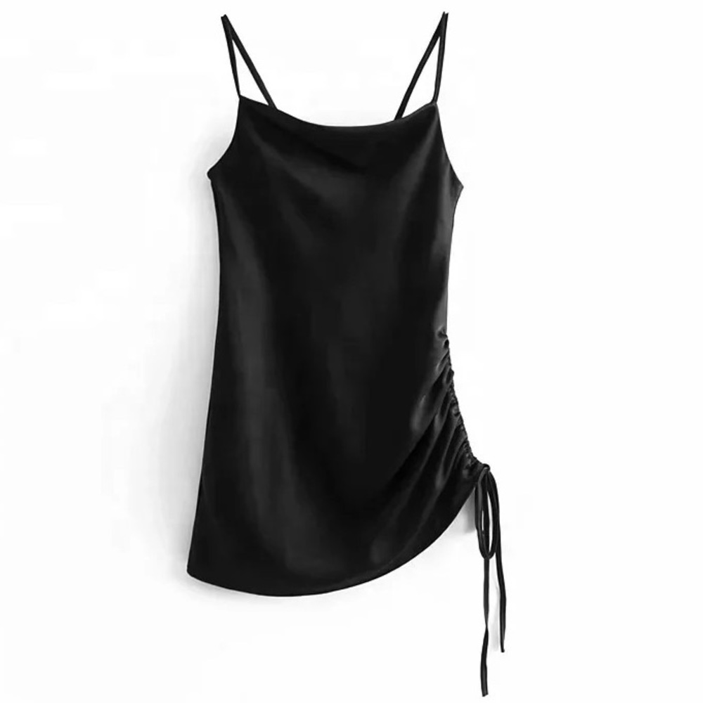 NWT-Satin Spaghetti Strap Mini Dress